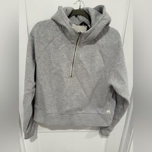 Vuori Restore Half Zip Hoodie Large Light Heather Grey